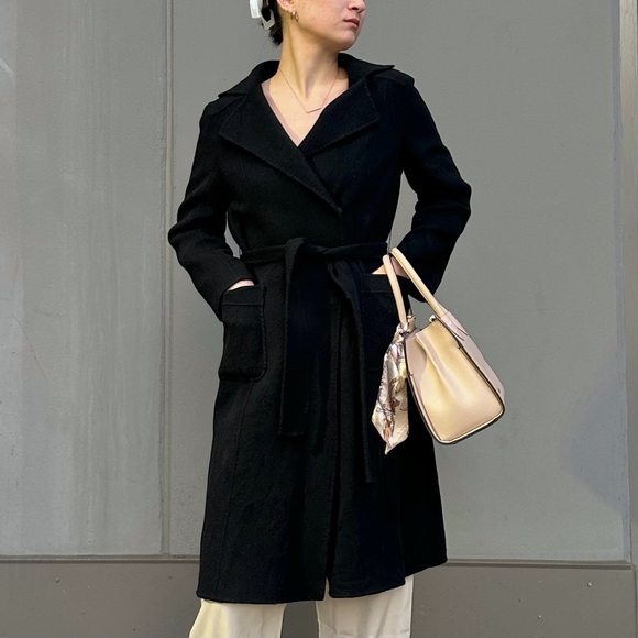 BLACK CLASSY JKE WOOL COAT - Picture 7 of 9